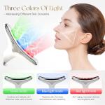 Rechargeable LED Facial & Neck Massager – 7-Color Light Therapy with Heating, Cleansing & Relaxing Massage Modes