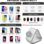 3-in-1 Wireless Foldable Charging Pad – Fast 15W Qi Charger for iPhone, AirPods & Apple Watch with Touch LED Nightlight, Portable Travel Station