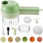 Multipurpose 4-in-1 Handheld Electric Vegetable Cutter – Portable Wireless Slicer, Chopper & Garlic Masher