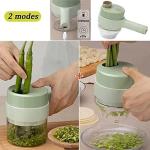 Multipurpose 4-in-1 Handheld Electric Vegetable Cutter – Portable Wireless Slicer, Chopper & Garlic Masher