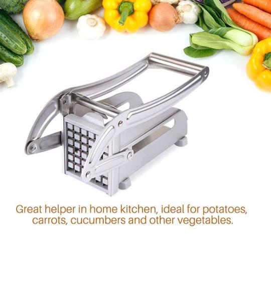 Heavy-Duty Stainless Steel Potato Cutter – Easy Blade Replacement, Quick & Uniform Slicing for Home & Kitchen
