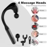 U-Shaped Massage Gun – Deep Tissue Percussion Massager with 4 Heads & 5 Speed Levels for Back, Neck & Full Body Relief