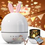 Rabbit Starry Projector Light – 4-in-1 Night Light, Starry Sky Projector, Lullaby Music Box & Table Lamp for Kids