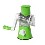 Tabletop Drum Shredder – Manual Stainless Steel Rotary Vegetable & Cheese Grater with 3 Interchangeable Blades