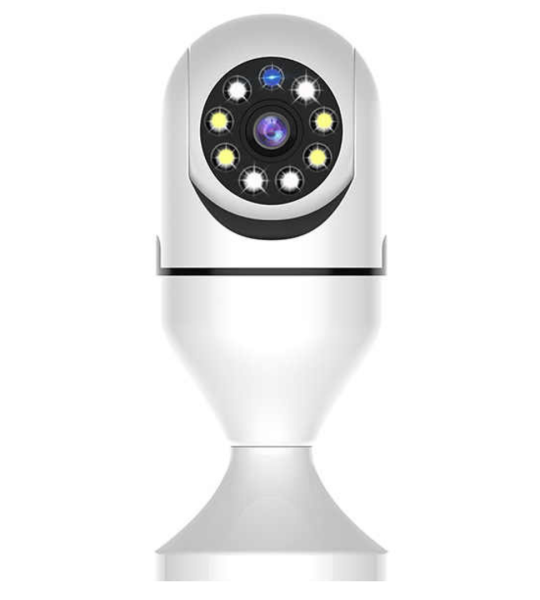 Bulb Security Camera – 360° Panoramic Motion Detection with Two-Way Audio