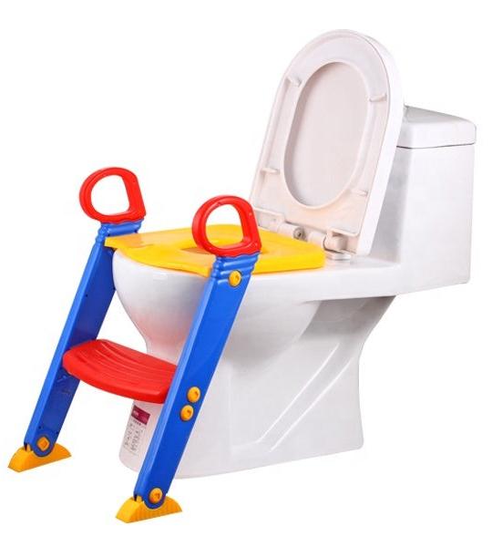 Toilet Seat for Kids – Foldable Step & Safety Cover with Non-Slip Handles