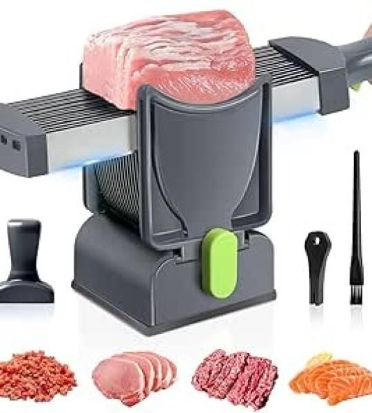 Manual Meat Slicer – Adjustable 2mm/4mm Fresh Meat Cutter with 420 Stainless Steel Blades