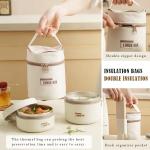 3-Piece Portable Insulated Lunch Box Set – Stainless Steel Leak-Proof Food Container with Thermal Bag