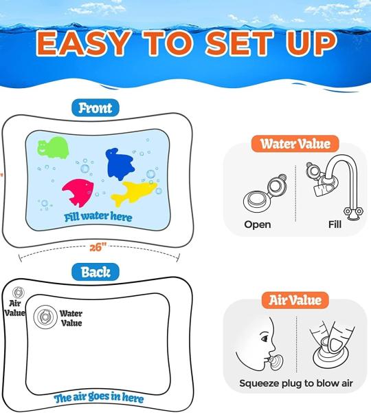 Baby Water Mat – Eco-Friendly Inflatable Play Mat with Marine Animal Design