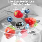 Portable Blender for Shakes & Smoothies – 420ml Travel Blender with 12-Blade Motor, Ice Crush & Auto-Clean