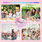 BUBBLE FUN Bazooka Gun – 60-Hole Automatic Bubble Machine with Colorful Lights