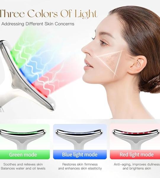 EMS Red Light Therapy Face & Neck Lifting Massager – LED Wrinkle Remover & Skin Tightening Device